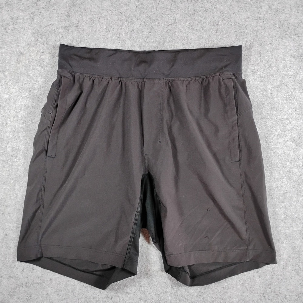 Lululemon T.H.E. Short Linerless Mens Small Black Athletic Gym Running LM7Y66S‎
